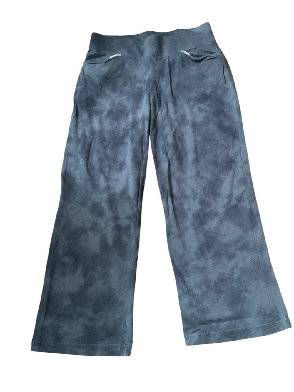 Chico's 0 Slate Blue Tie-Dye Wide-Leg Joggers